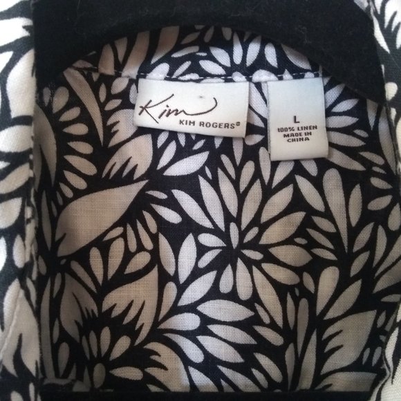 Kim Rogers Floral Button Down Women Top Size L - Picture 8 of 8